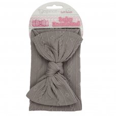 HB112-G: Grey Cable Headband w/Bow